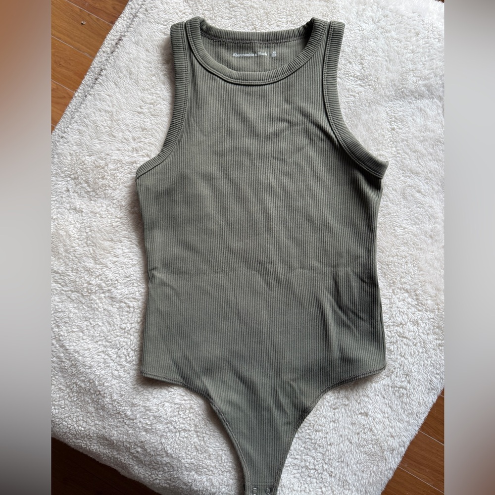 Abercrombie & Fitch Women's Seamless Rib Fabric High-Neck Bodysuit